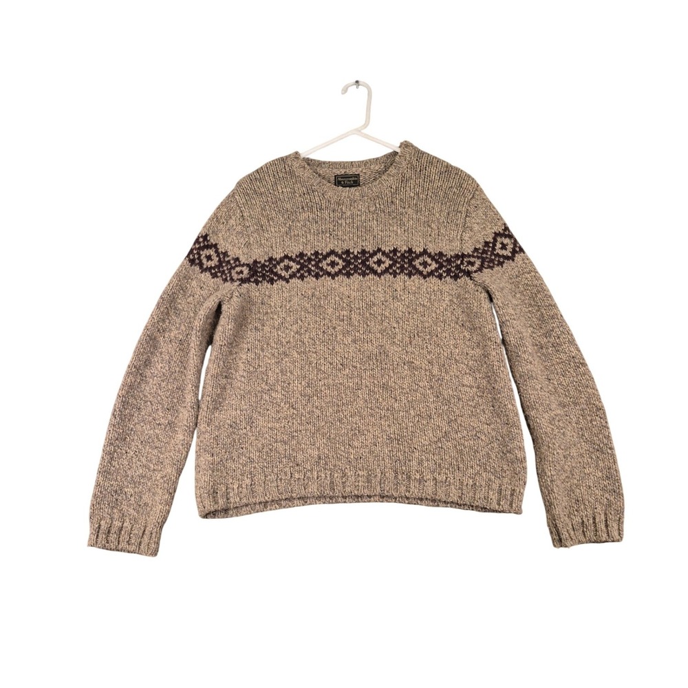 Abercrombie & Fitch Vintage Wool Blend Fair Isle Sweater Mens Large Canada VTG